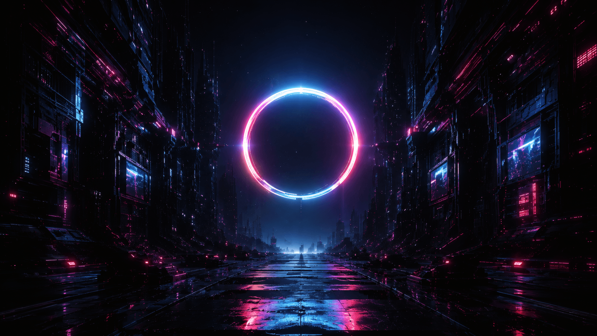 Neon Horizon: The Cyber Ring wallpaper preview