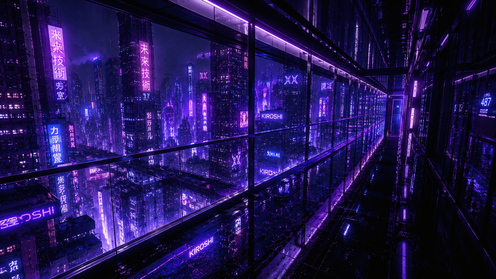 Neon Utopia: The Purple Horizon wallpaper preview