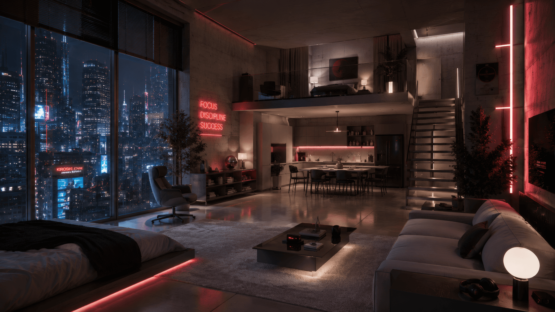 The Striking Cyber-Loft wallpaper preview