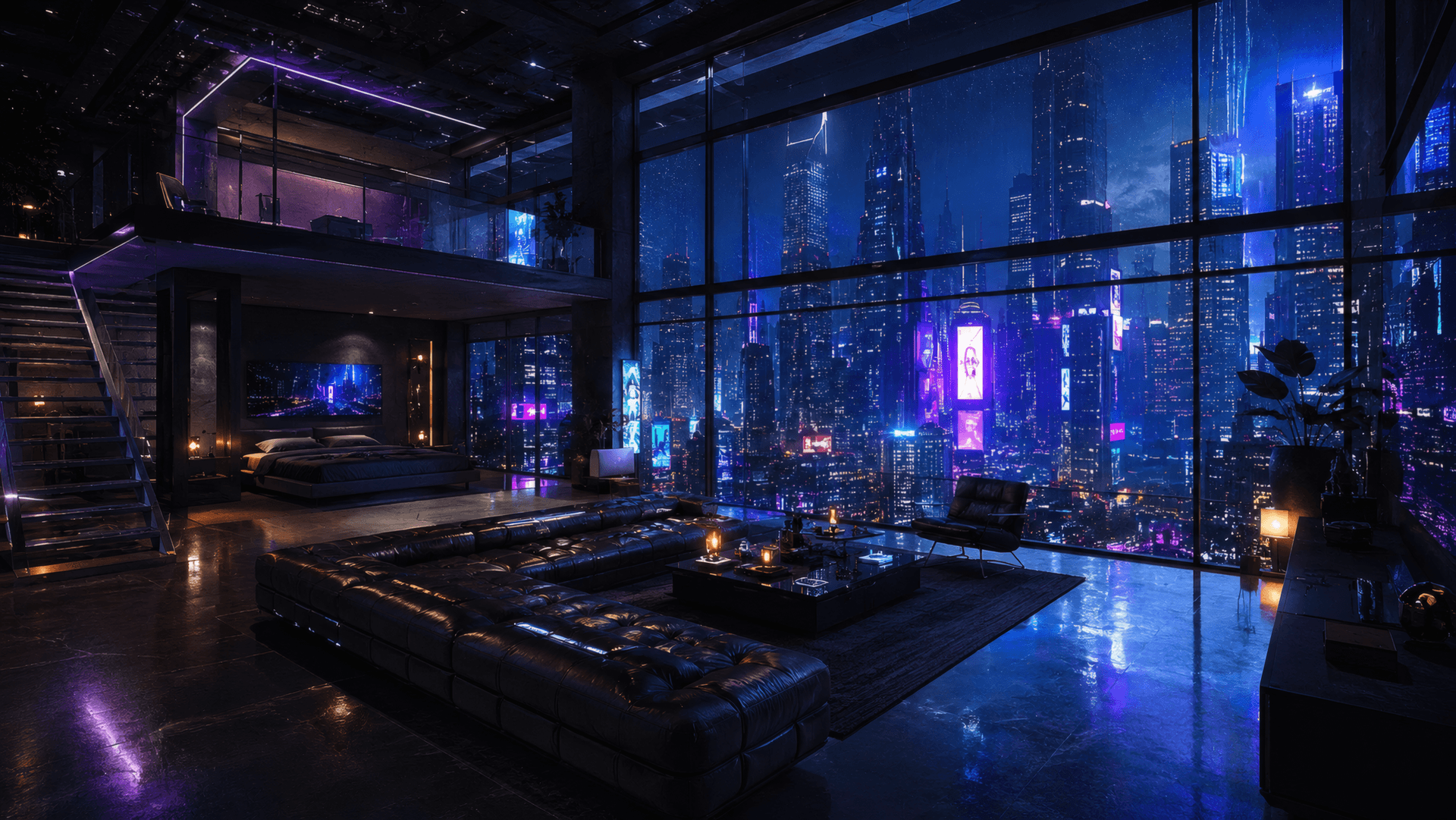 The Ultimate Cyber-Penthouse wallpaper preview