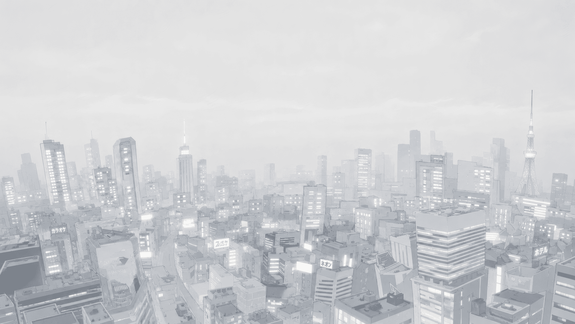 Misty Tokyo White wallpaper preview