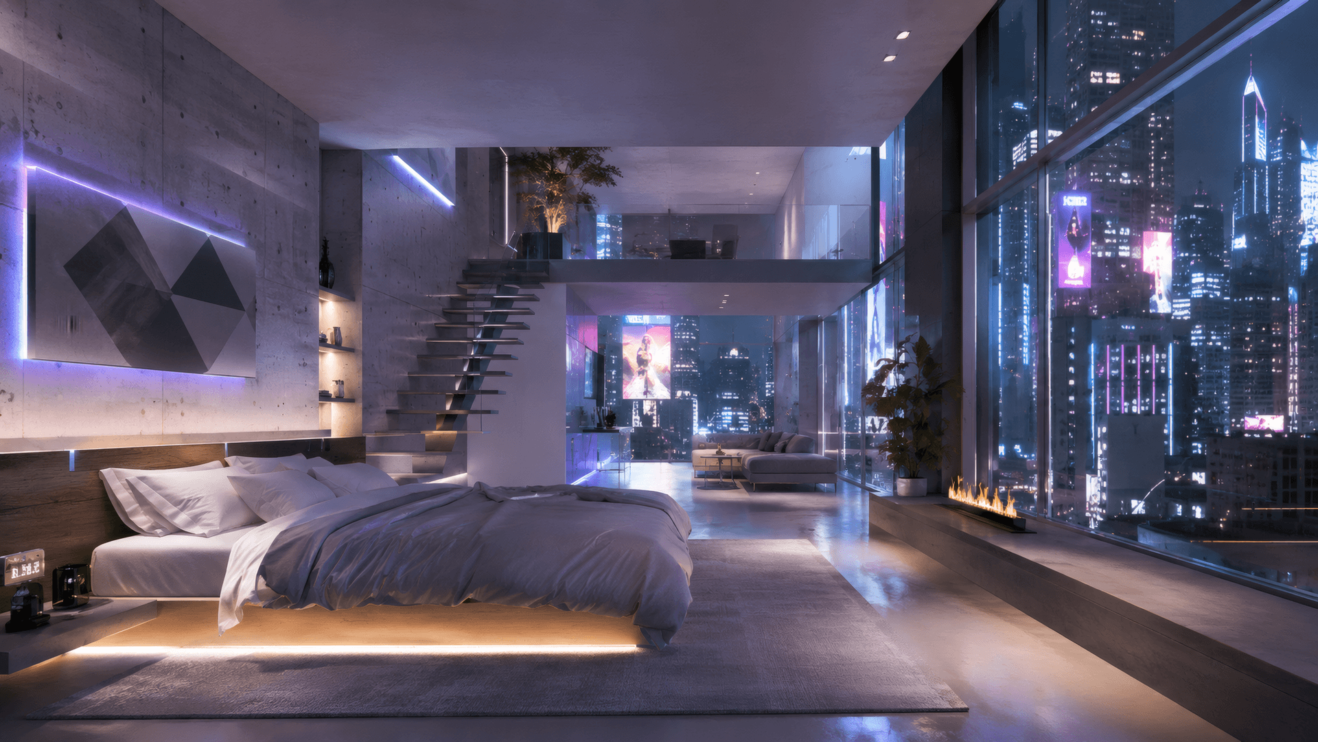 The Cyberpunk Loft wallpaper preview