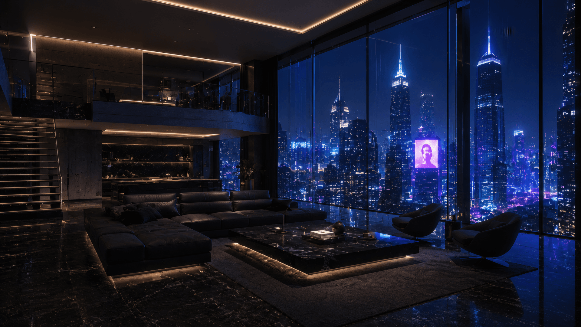 The Cyber-Luxury Penthouse wallpaper preview