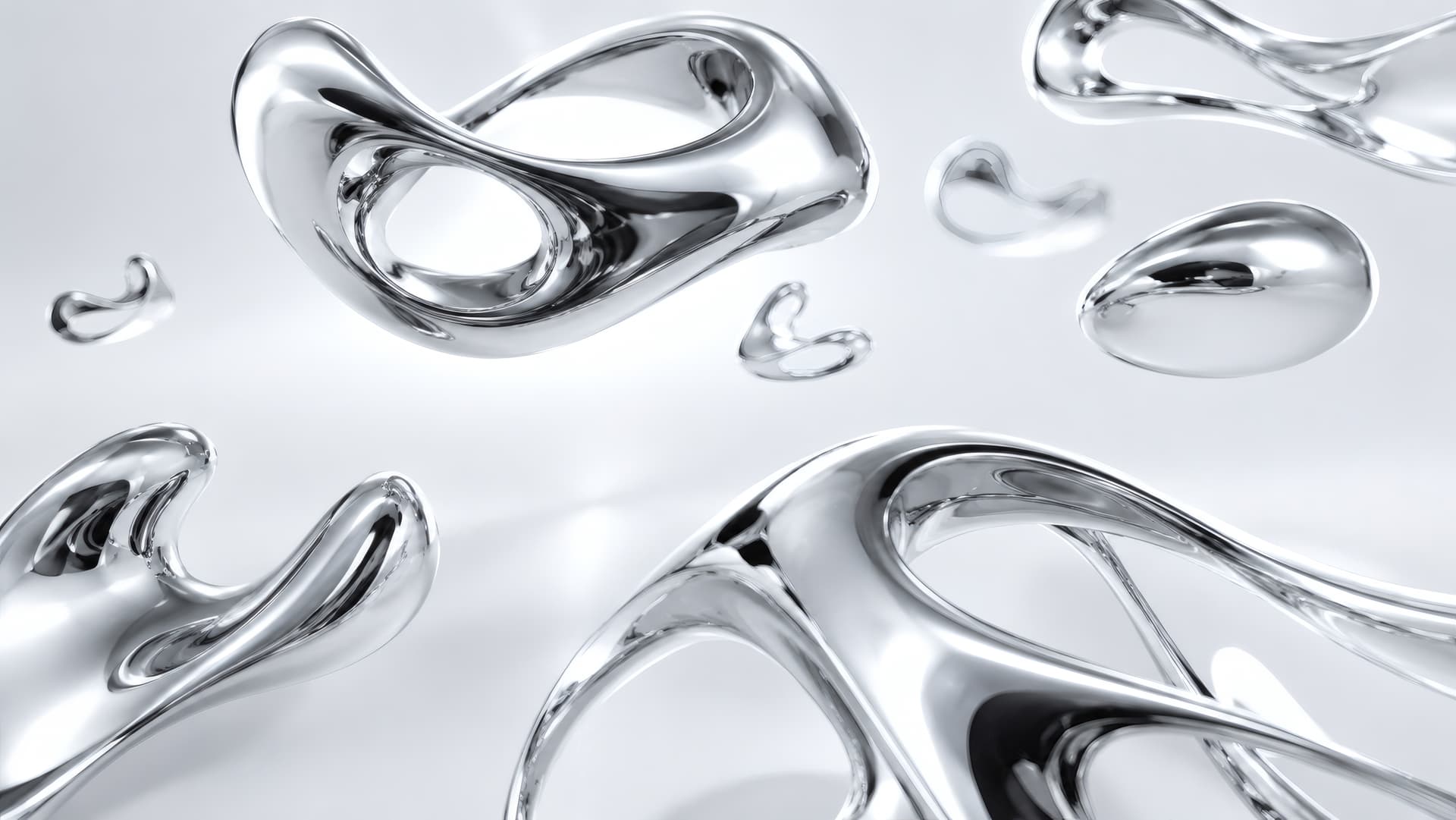 Floating Chrome Organics wallpaper preview
