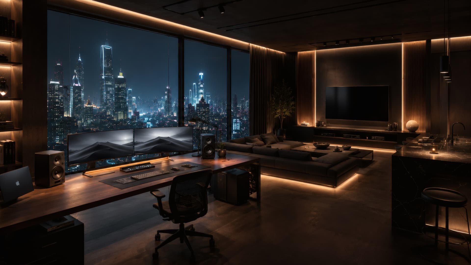 Cyberpunk Dual Setup Penthouse wallpaper preview