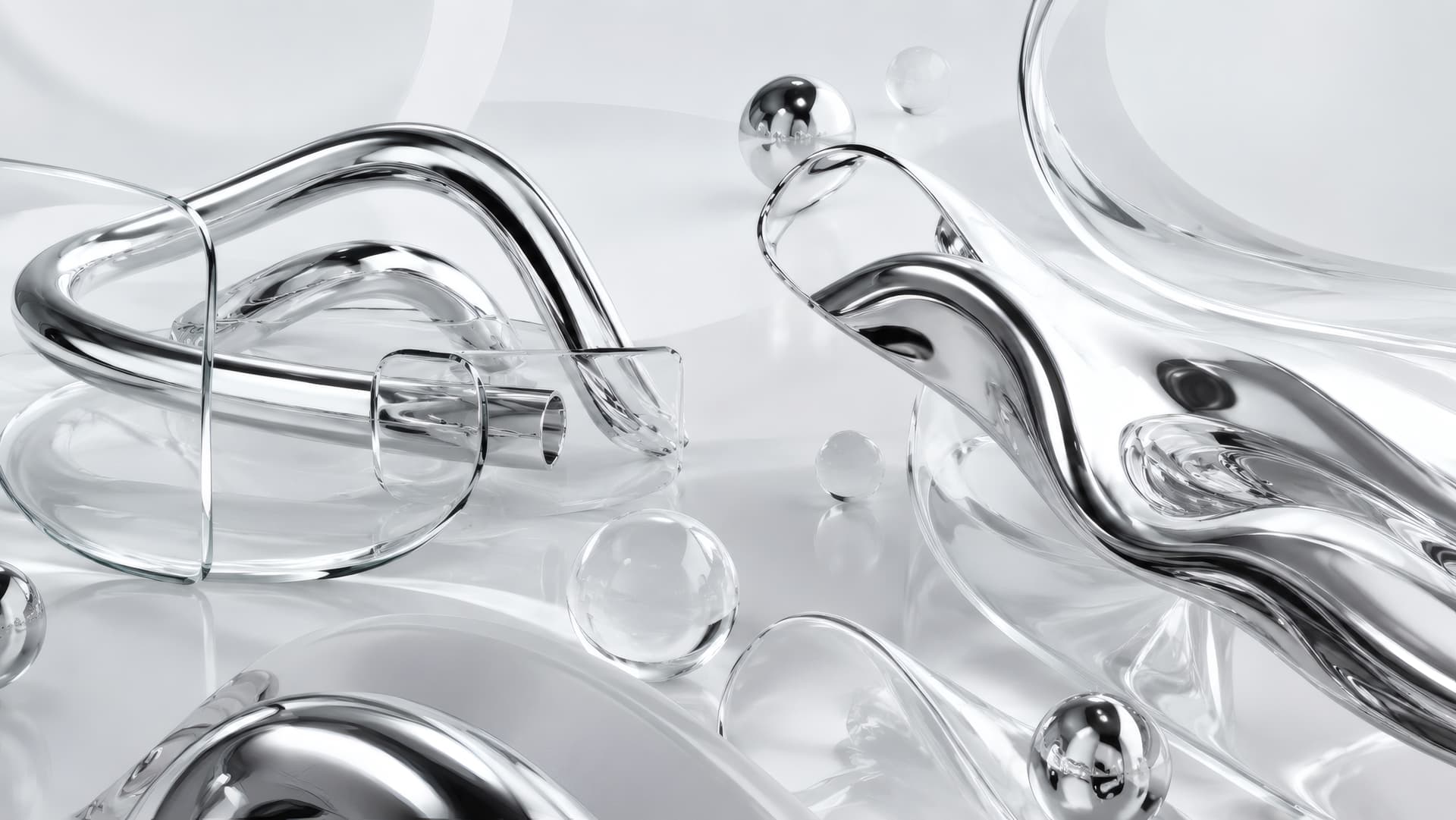 Futuristic Chrome Lab wallpaper preview