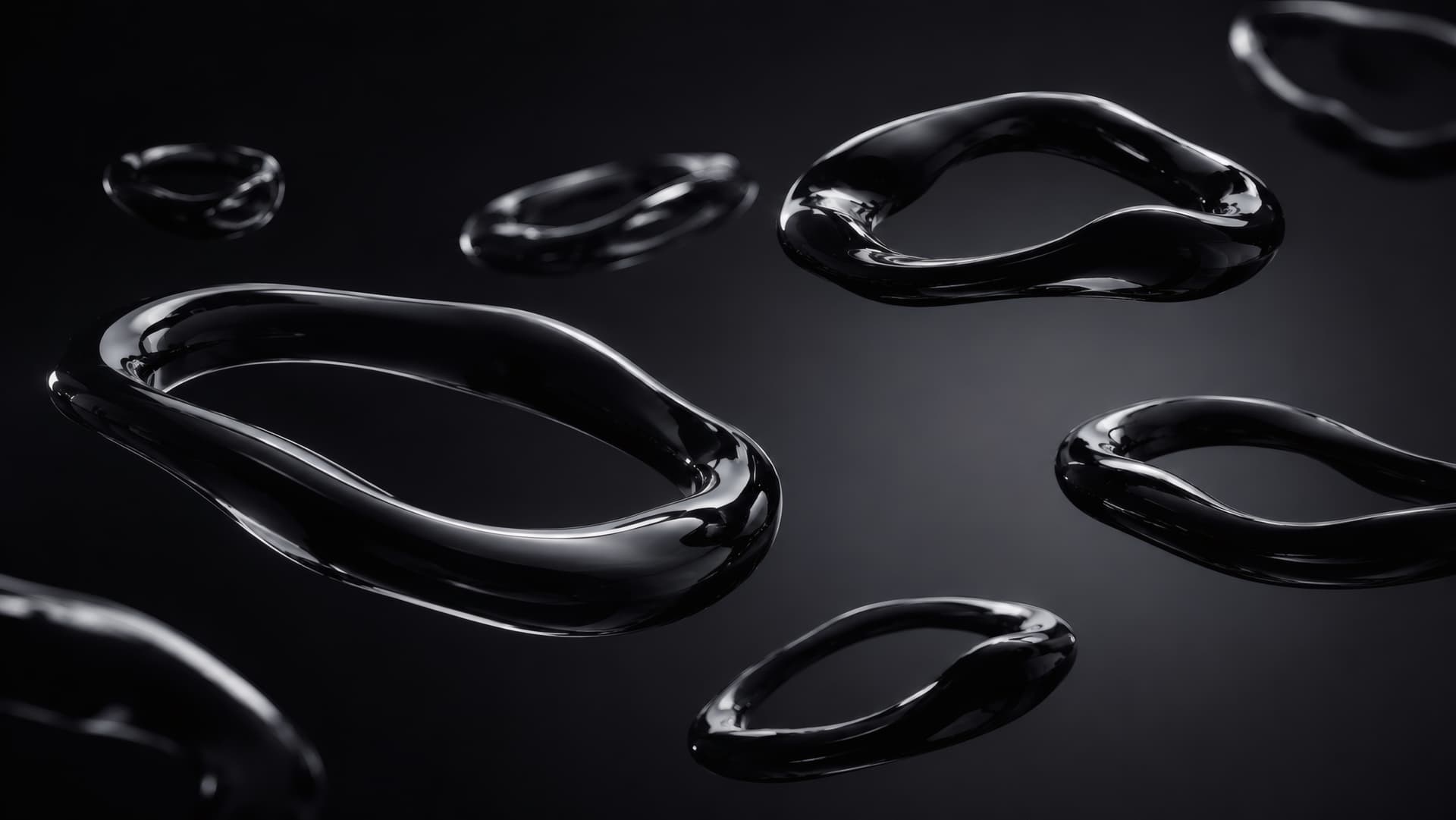 Black Fluid Loops wallpaper preview