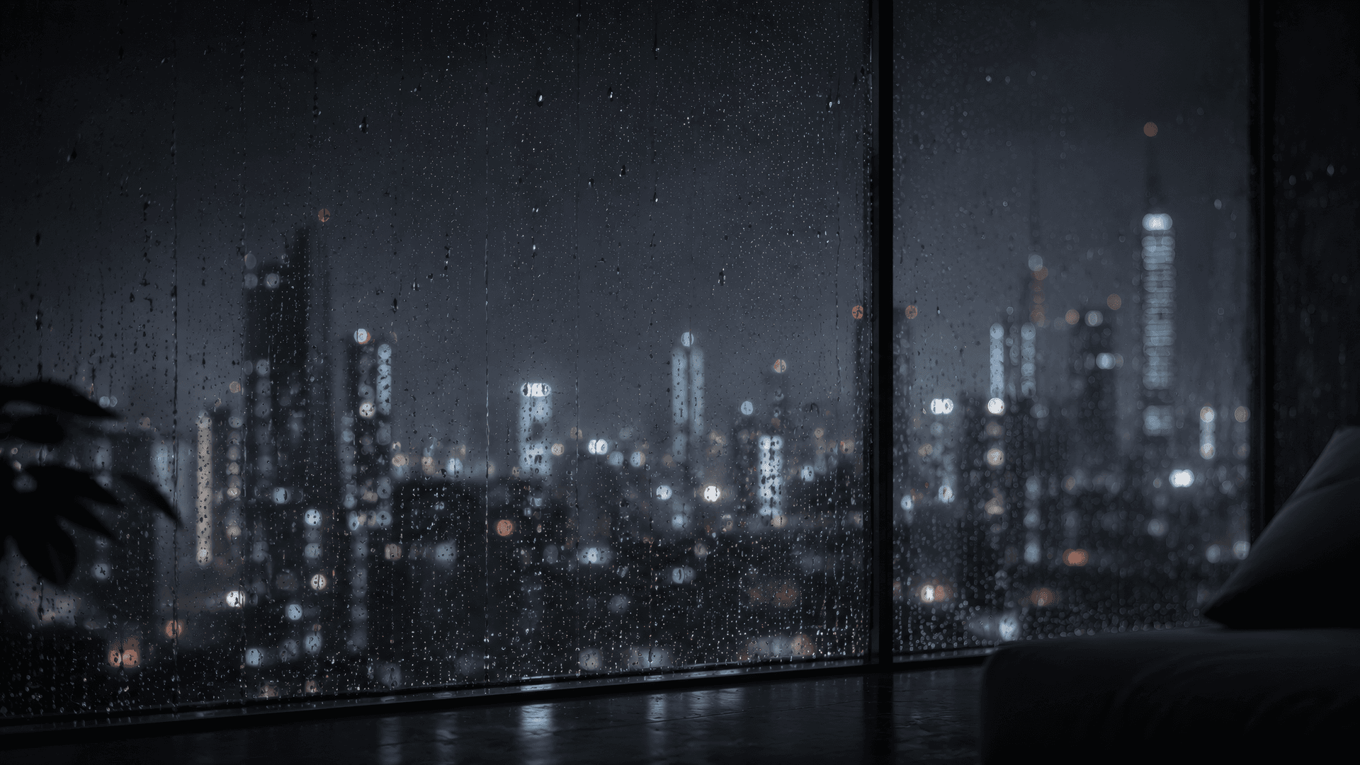 Midnight Solitude: The Rain-Slicked Cyber Penthouse wallpaper preview