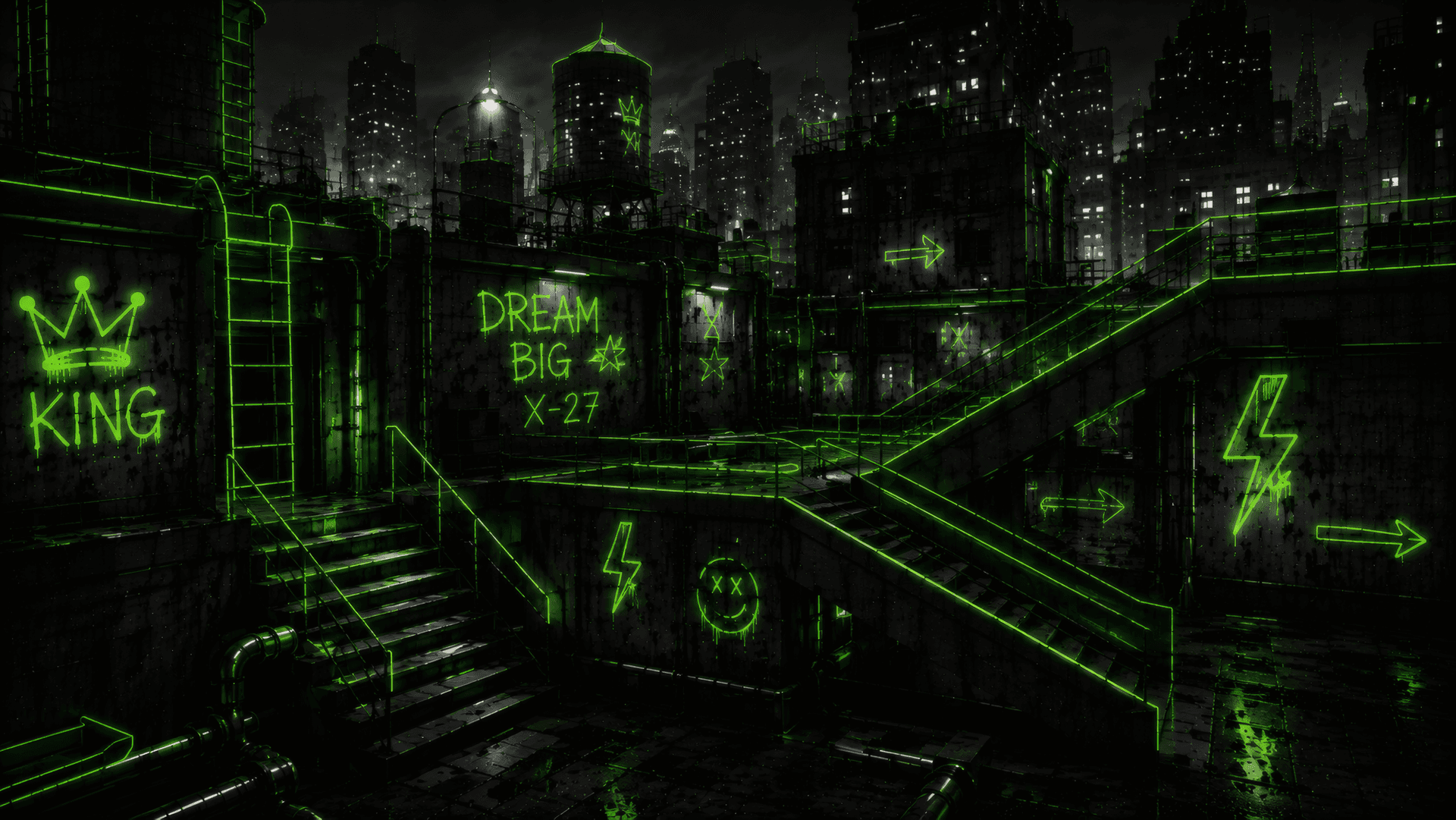 Amber Underpass: The Cyber-Industrial Rebellion wallpaper preview