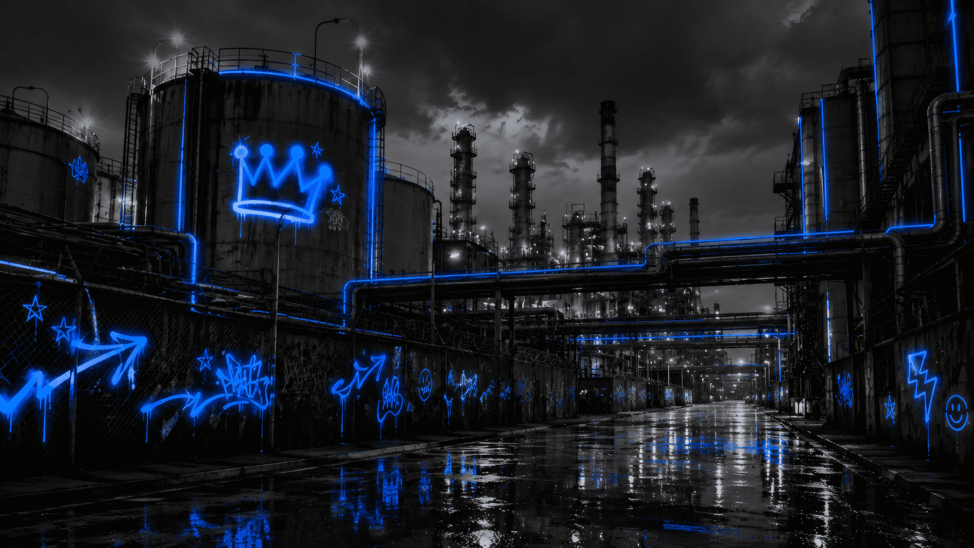 Cobalt Refinery: The Cyber-Industrial Outpost wallpaper preview