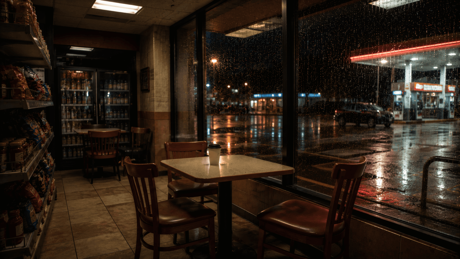 Midnight Refuel: The Rain-Slicked Pitstop wallpaper preview